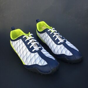 FootJoy Summer Series Golf Shoes SZ 7M White/Navy Stitch Round Toe Lace Up Shoes